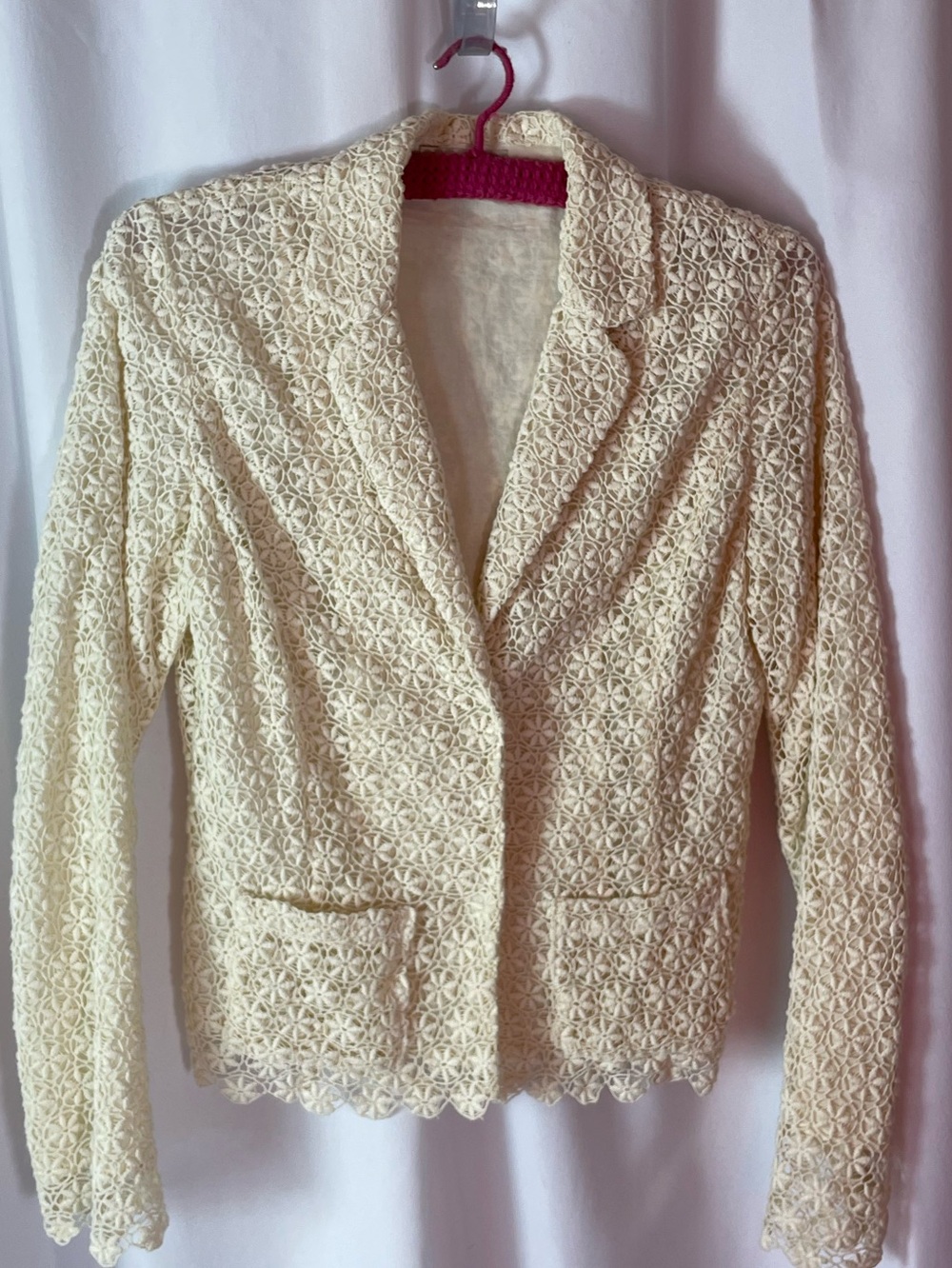 Cream Lace Tailored Jacket Cotton Lined